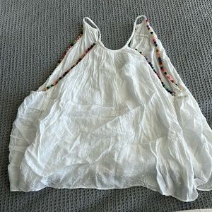 White frilly top